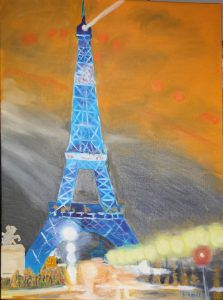Tour Eiffel  clignotante huile 54*74 